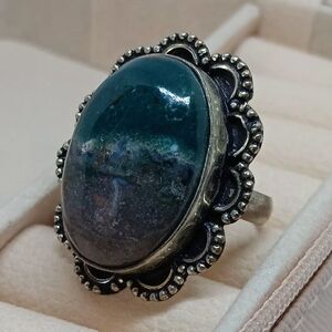 Artisan Moss Agate .925 Silver & Stone Ring